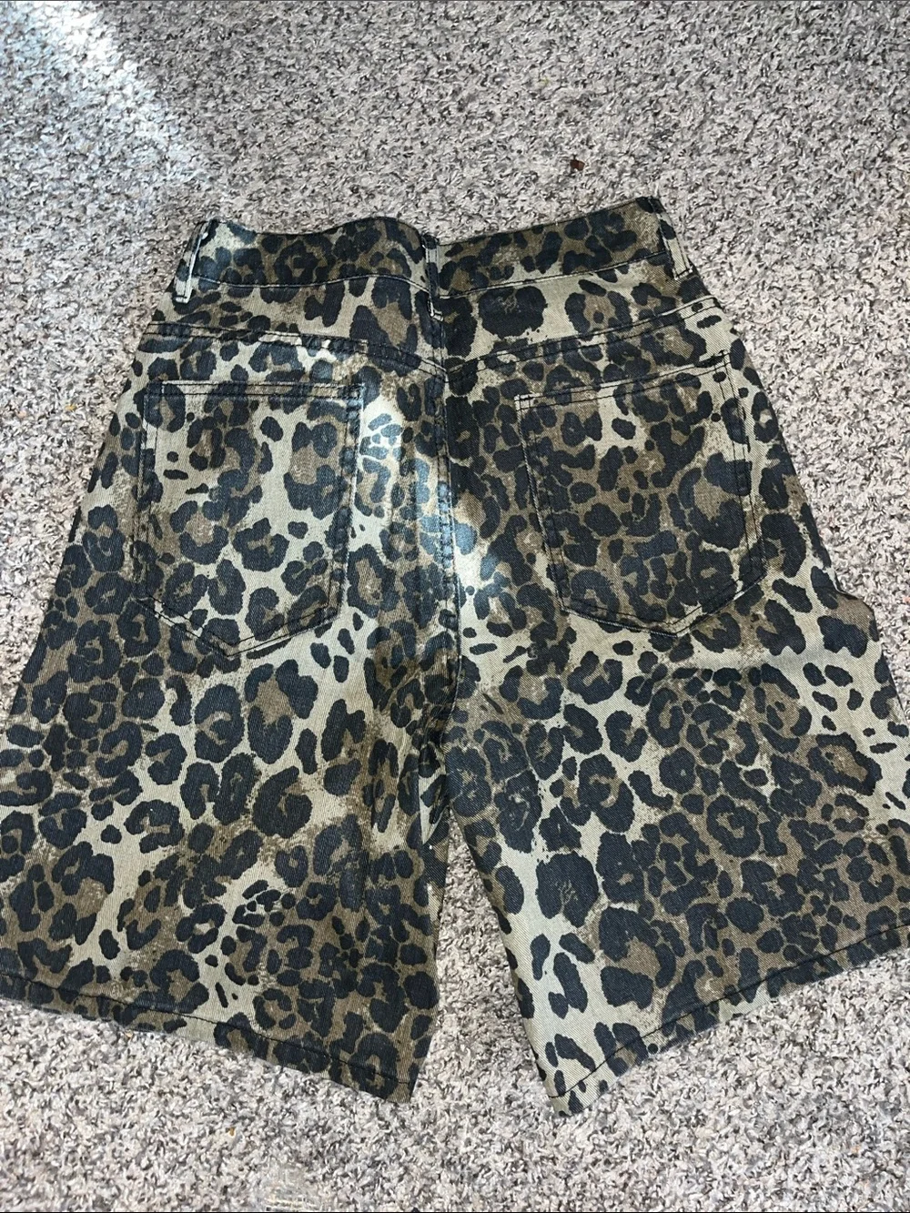 Leopard Print Shorts with Stud Accents